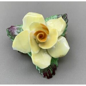 Vtg Aynsley Fine Bone China Flower Brooch Made In England Cottagecore Spring